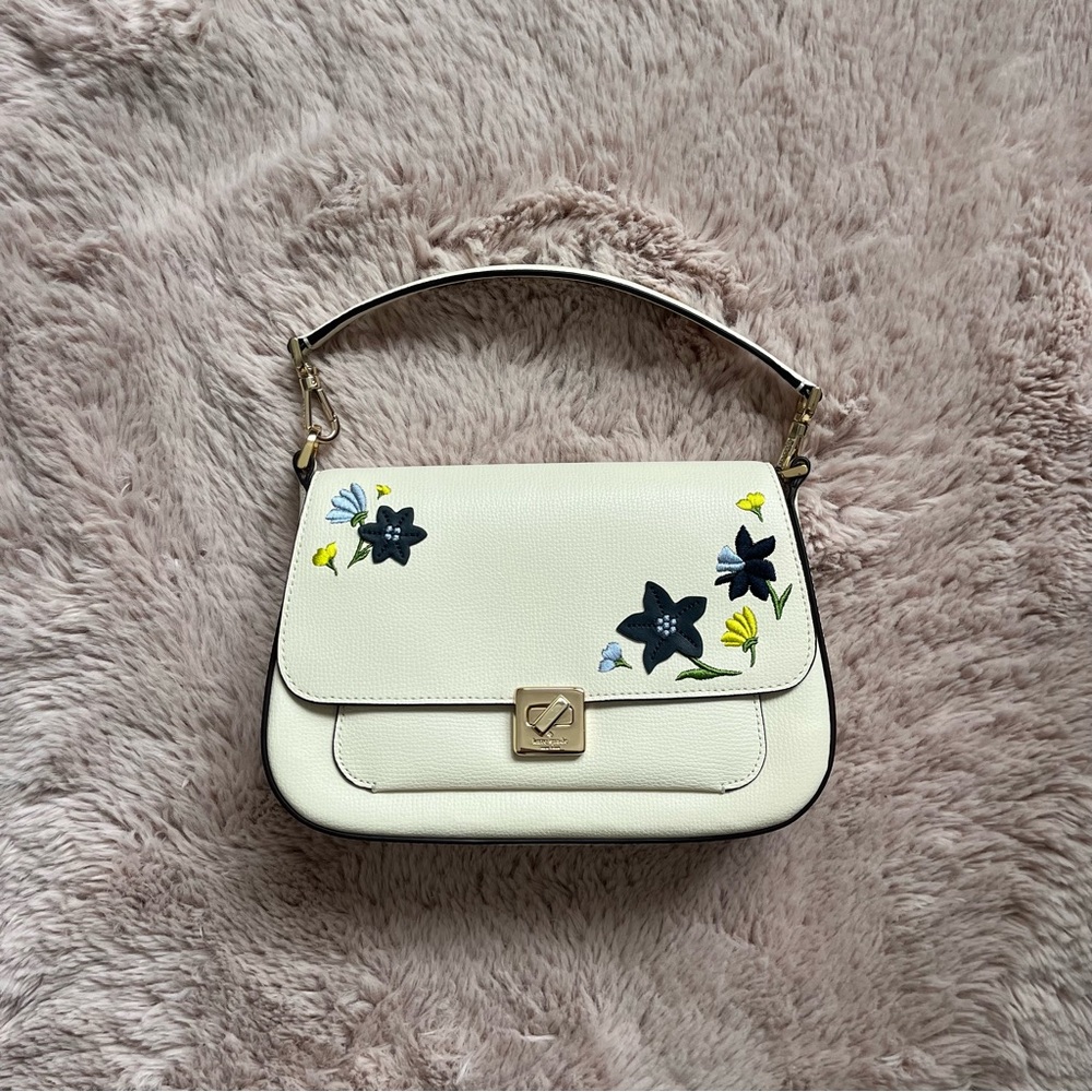 Kate Spade Pheobe Floral Applique Leather Flap KF556 — New
